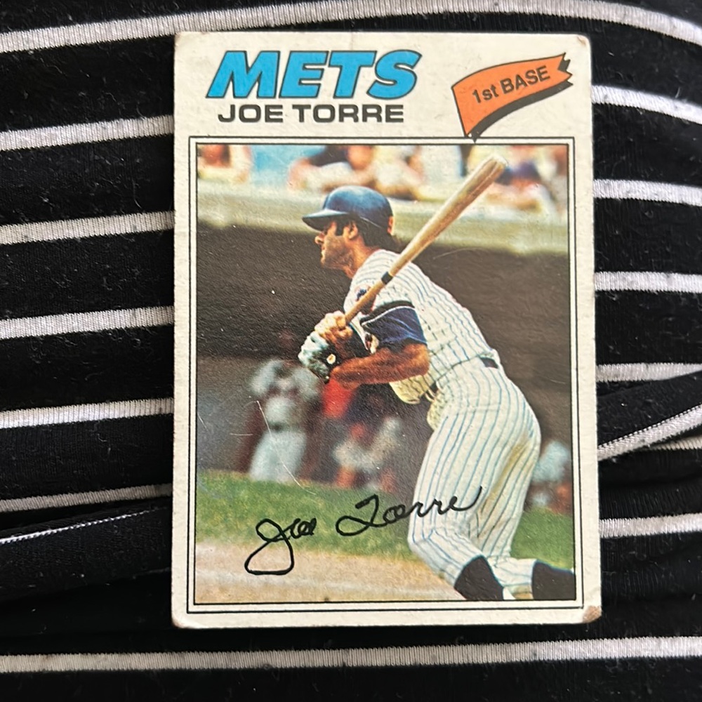 Mets card JOE TORRE topps joe torre card good condition old vintage printed 1977
